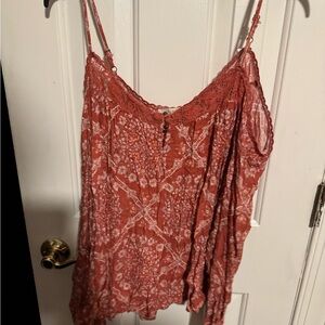 Rewind Orange Pink Asymmetrical Ruffled Camisole